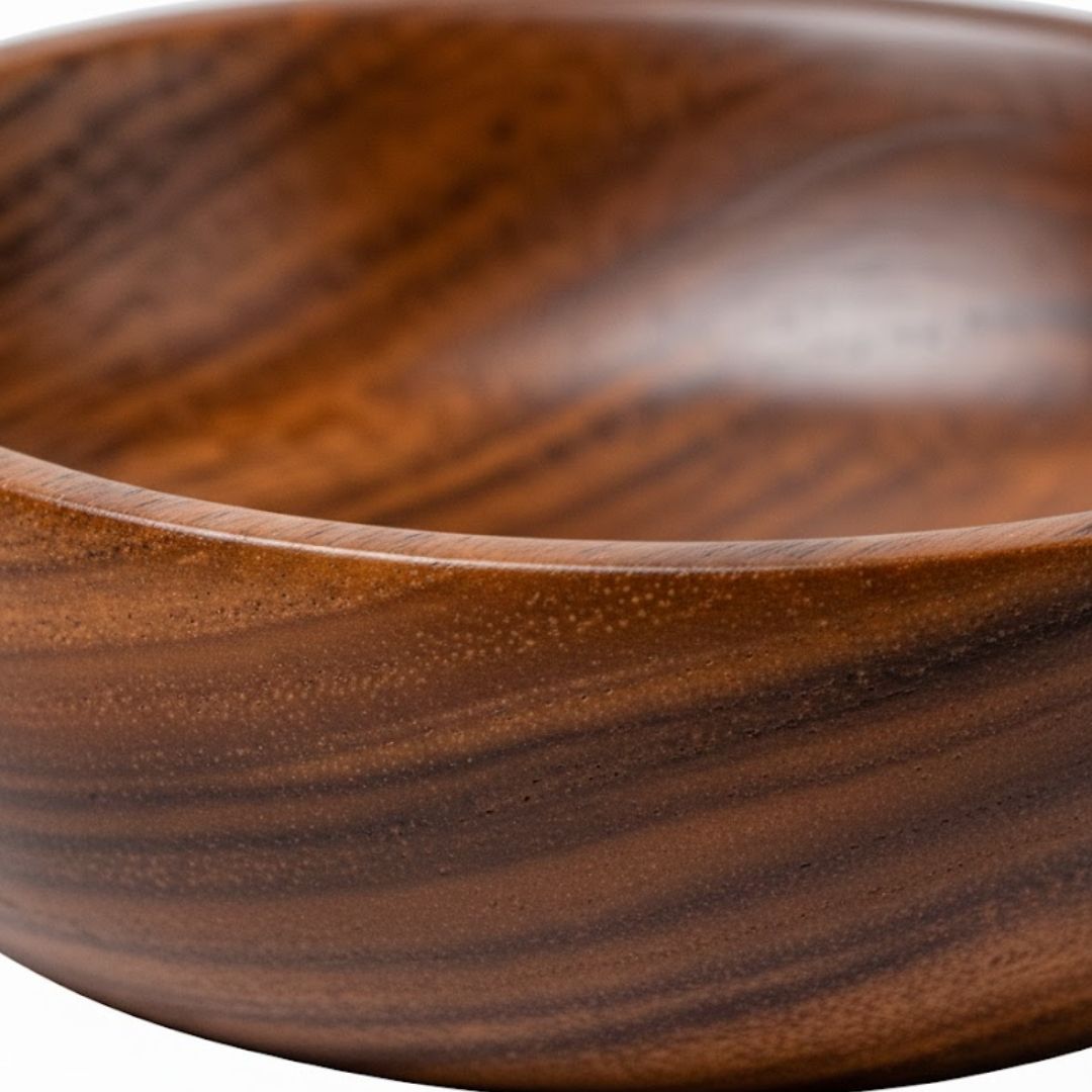Curved Shape Bowl: Elegant Acacia Wood Tableware